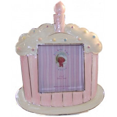Baby photo frame cake pink 