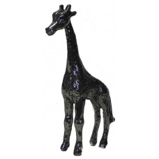 Giraffe patinated shiny pewter.