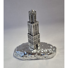 Domtoren op rots zilvertin