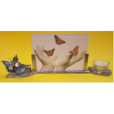 Photo frame with a hand and a butterfly