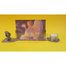 Photo frame candle holder with girl
