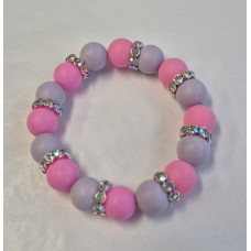 Rose met lila met bling armband