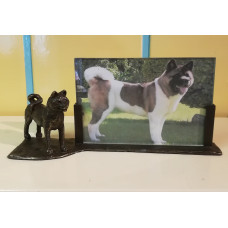 American akita small picture frame, bronze