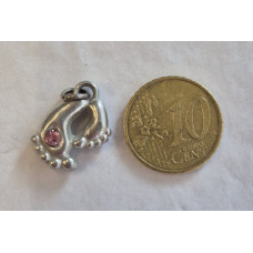 Bedel baby voetje met Rose Swarovski steen