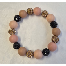 Bruine/zwart met bling armband