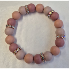 Bruine combi 1 met bling met rosé kleurig armband