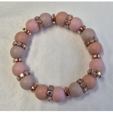 Bruine combi 2 met bling met rosé kleurig armband