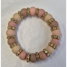 Bruine combi 2 met bling met goudkleurig armband