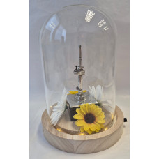 Glazen stolp met Euromast Zilvertin Glazen stolp met Euromast Zilvertin