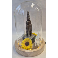 Glazen stolp met Martinitoren gematteerd. Glazen stolp met Martinitoren gematteerd.