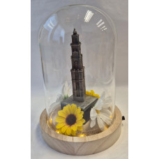 Glazen stolp met Westertoren gemateerd. Glazen stolp met Westertoren gemateerd.