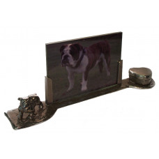 Engelse bulldog 2 gepatineerd glanzend tin