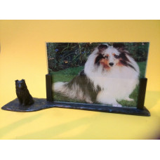 Photo frame sheltie sitting bronzed 