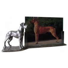 Fotolijst Duitsedog gepatineerd glanzend tin 15x10cm