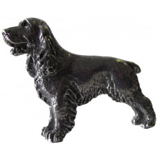 Cocker spaniel gepatineerd glanzend tin.