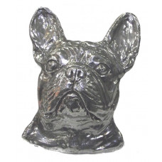 French bulldog head big pewter