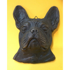 French bulldog head big bronzed