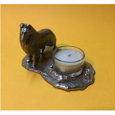 Collie rough large candleholder