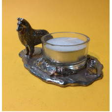 Collie rough small candleholder