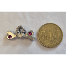 Bedel kluif met Fuchia  Swarovski stenen