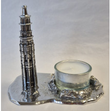 Lange jan Middelburg waxinehouder zilvertin Lange jan Middelburg waxinehouder zilvertin