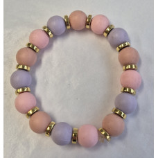 Pastelkleuren combi 4 goudkleurig armband