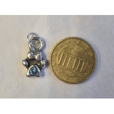 Bedel pootje met blauwe Swarovski steen