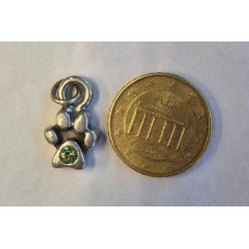 Bedel pootje met groene Swarovski steen