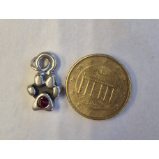 Bedel pootje met rode Swarovski steen