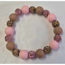 Rose met bruine tinten met bling armband