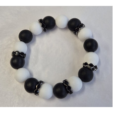Zwart/wit met bling armband