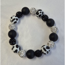 Zwart/wit/zebra met bling armband